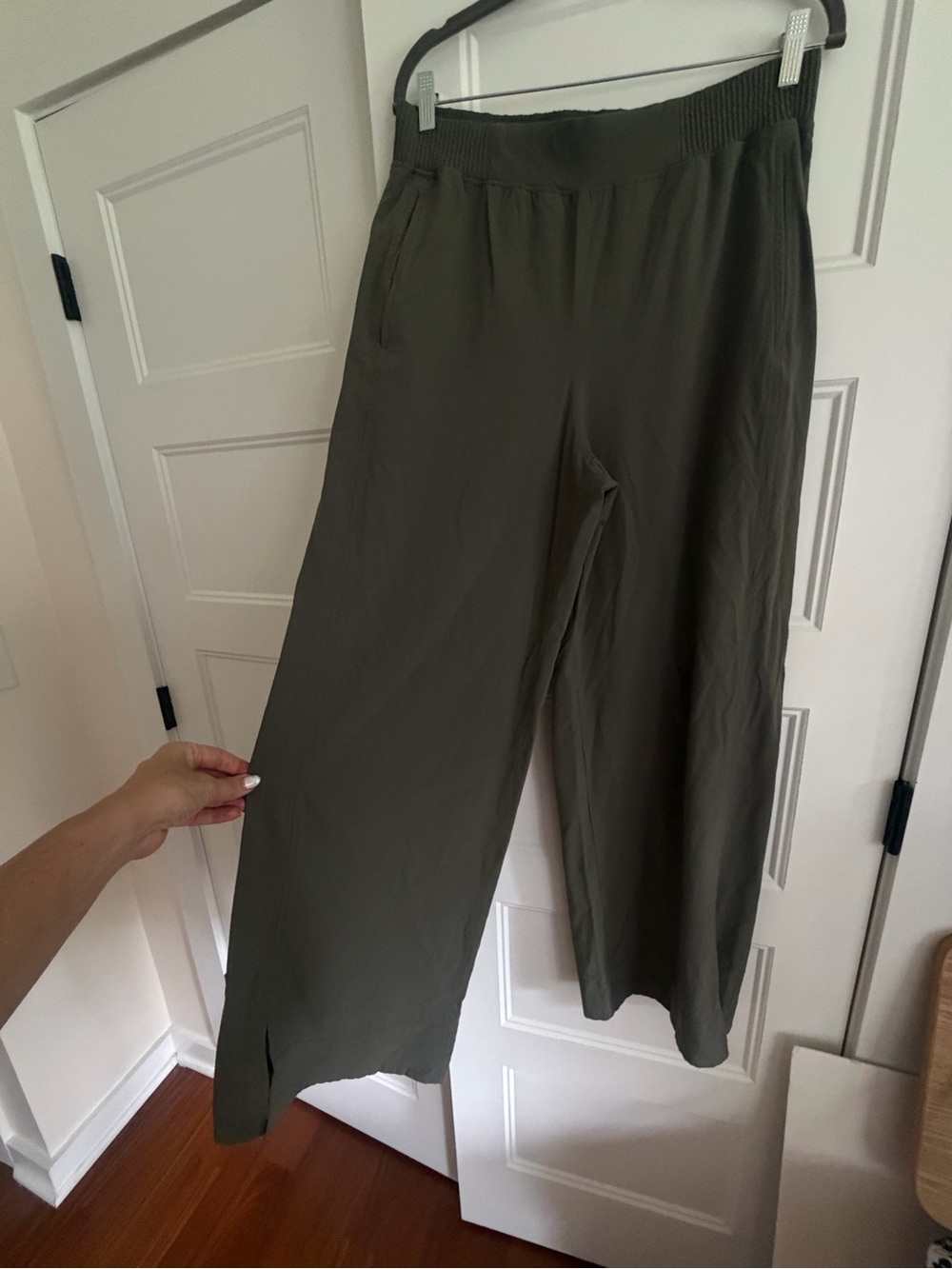 lululemon athletica Wide Leg Pants in Olive Green